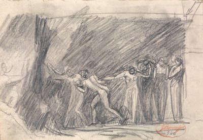 MacBeth at the Witches Cave: Second Visit, or Canidia and the Youth, or The Opening of the Ark by George Romney